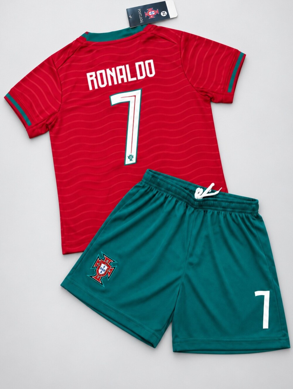 Kids Portugal Ronaldo #7 Soccer Jersey Shorts Set Youth Ages 5–14 New